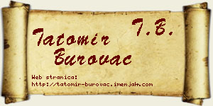 Tatomir Burovac vizit kartica